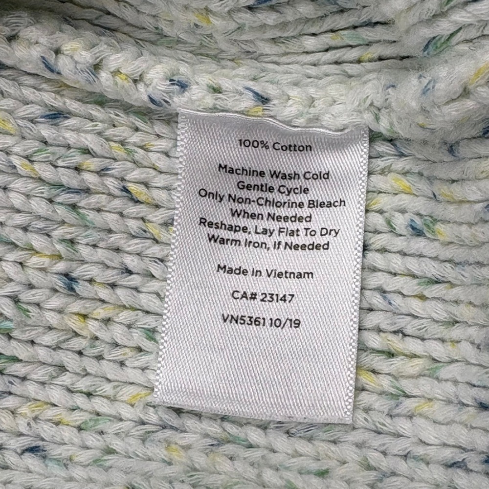 Talbots Women XL Cable Knit Sweater Speckled Cottagecore Neutral Coastal Prep - Picture 5 of 8